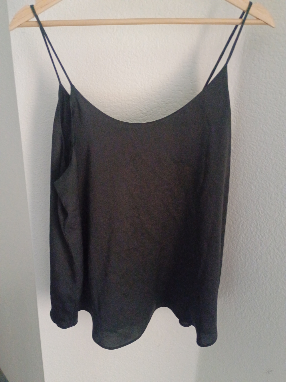 Bar III Black Double-Strap Silk Camisole